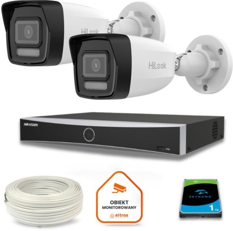 Zestaw monitoringu Hilook 2 kamery IP IPCAM-B8-30DL z dyskiem 1TB Zestaw monitoringu Hilook 2 kamery IP IPCAM-B8-30DL z dyskiem 1TB