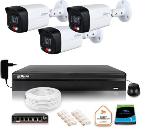 Zestaw monitoringu IP DAHUA 3 kamery 4MPx 2K IPC-HFW1439TL1-A-IL z dyskiem 1TB Zestaw monitoringu IP DAHUA 3 kamery 4MPx 2K IPC-HFW1439TL1-A-IL z dyskiem 1TB