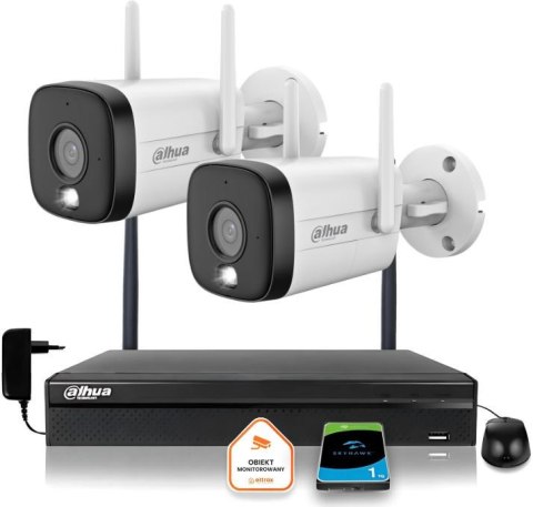 Zestaw monitoringu IP Dahua 2 Kamery WI-FI 5MPx aktywne odtraszanie LED IR do 30m Zestaw monitoringu IP Dahua 2 Kamery WI-FI 5MPx aktywne odtraszanie LED IR do 30m