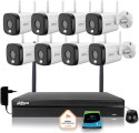 Zestaw monitoringu IP Dahua 8 Kamer WI-FI 5MPx aktywne odtraszanie LED IR do 30m