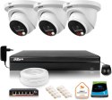 Zestaw monitoringu IP Dahua 8mpx 4K 3 kamery IPC-HDW2849TM-S-IL z dyskiem 1TB
