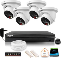 Zestaw monitoringu IP Dahua 8mpx 4K 4 kamery IPC-HDW2849TM-S-IL z dyskiem 1TB