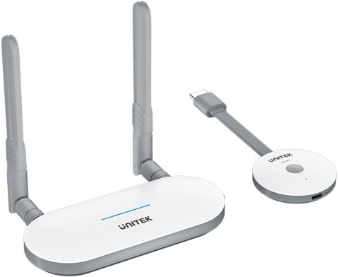 Unitek Bezprzewodowy nadajnik i odbiornik HDMI zasięg do 50m, biały