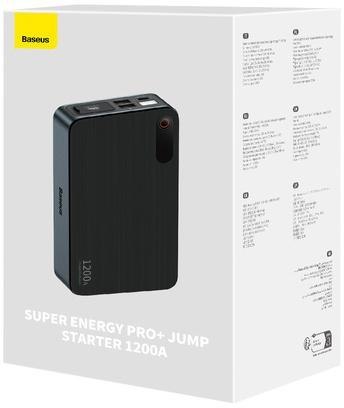 POWERBANK BOOSTER Baseus Super Energy Pro+ Jump Starter C00245700111-00 12000mAh 12V 1200A + KABLE KROKODYLKI POWERBANK BOOSTER Baseus Super Energy Pro+ Jump Starter C00245700111-00 12000mAh 12V 1200A + KABLE KROKODYLKI