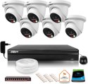 Zestaw monitoringu IP Dahua 8mpx 4K 6 kamer IPC-HDW2849TM-S-IL z dyskiem 1TB