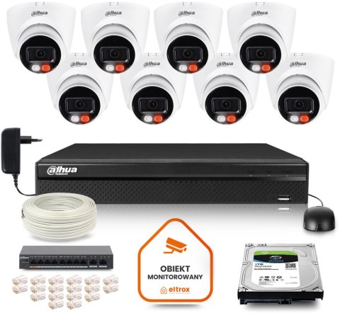 Zestaw monitoringu IP DAHUA 8 kamer IPC-HDW1439V-A-IL 4Mpx Zestaw monitoringu IP DAHUA 8 kamer IPC-HDW1439V-A-IL 4Mpx