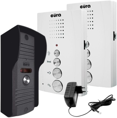 DOMOFON ''EURA'' ADP-51A3 ''DIFESA'' - 1-rodzinny, 2 unifony, interkom, biały DOMOFON ''EURA'' ADP-51A3 ''DIFESA'' - 1-rodzinny, 2 unifony, interkom, biały