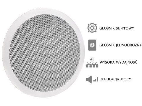 GŁOŚNIK SUFITOWY PA HQM-SO615 6W 100V BIAŁY GŁOŚNIK SUFITOWY PA HQM-SO615 6W 100V BIAŁY