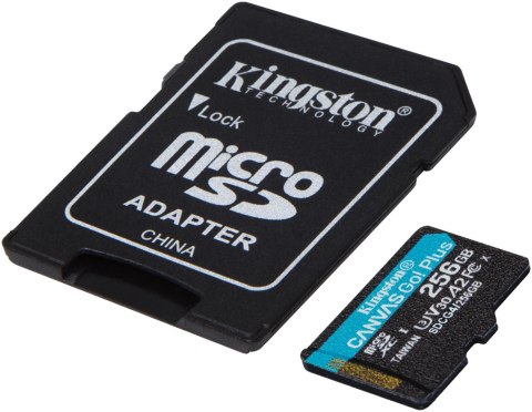 Karta pamięci microSD 256GB Kingston CanvasGo! Plus 200MB/s A2 U3 V30 + adapter Karta pamięci microSD 256GB Kingston CanvasGo! Plus 200MB/s A2 U3 V30 + adapter