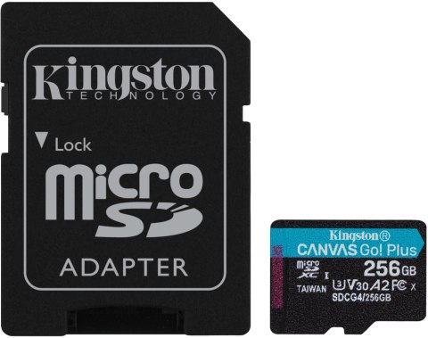 Karta pamięci microSD 256GB Kingston CanvasGo! Plus 200MB/s A2 U3 V30 + adapter Karta pamięci microSD 256GB Kingston CanvasGo! Plus 200MB/s A2 U3 V30 + adapter