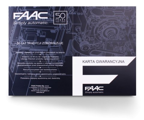 Zestaw Handy FDS 24V - FAAC S418 do 5.4m bram dwuskrzydłowych Zestaw Handy FDS 24V - FAAC S418 do 5.4m bram dwuskrzydłowych